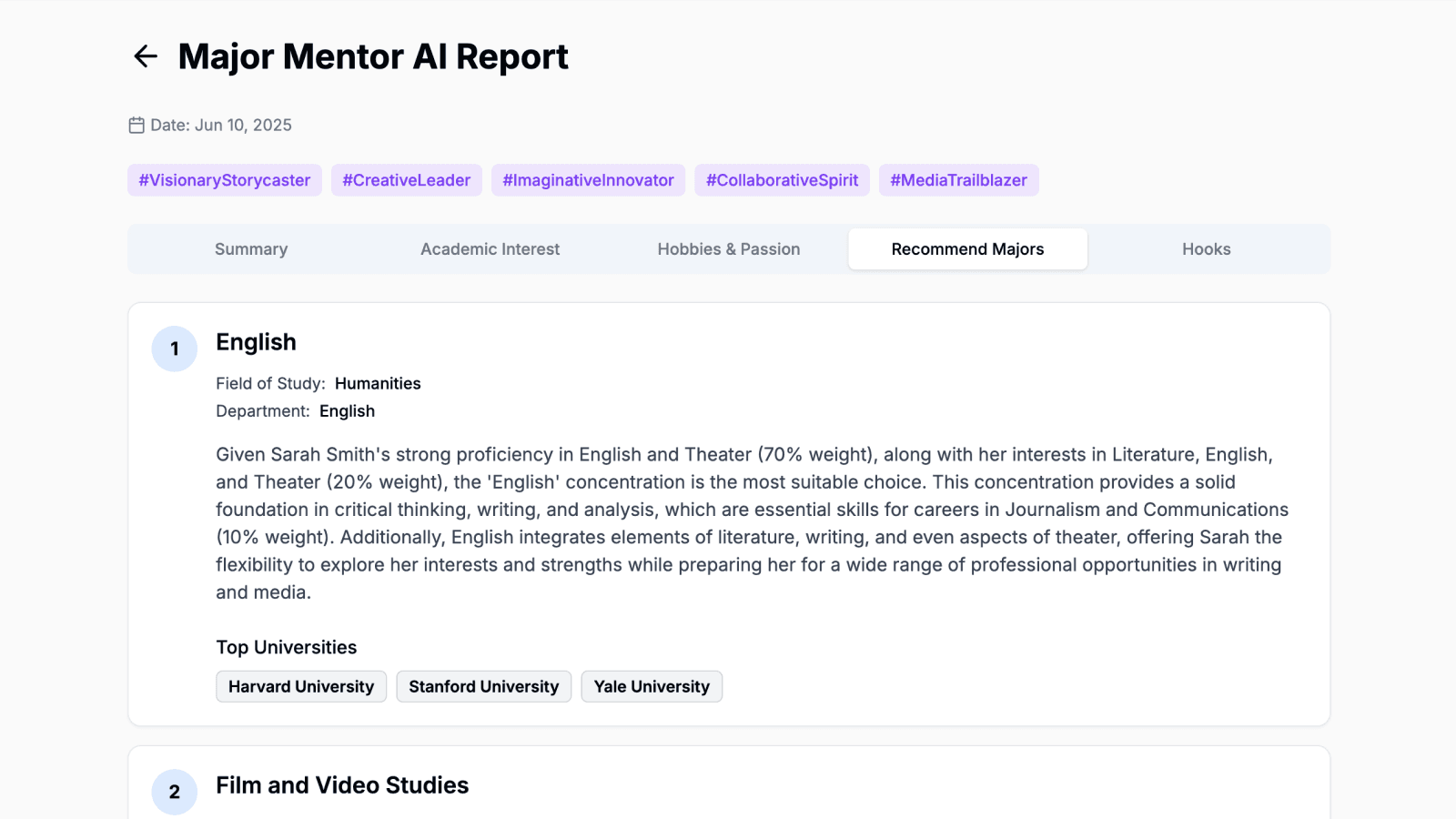 Major Exploration Report